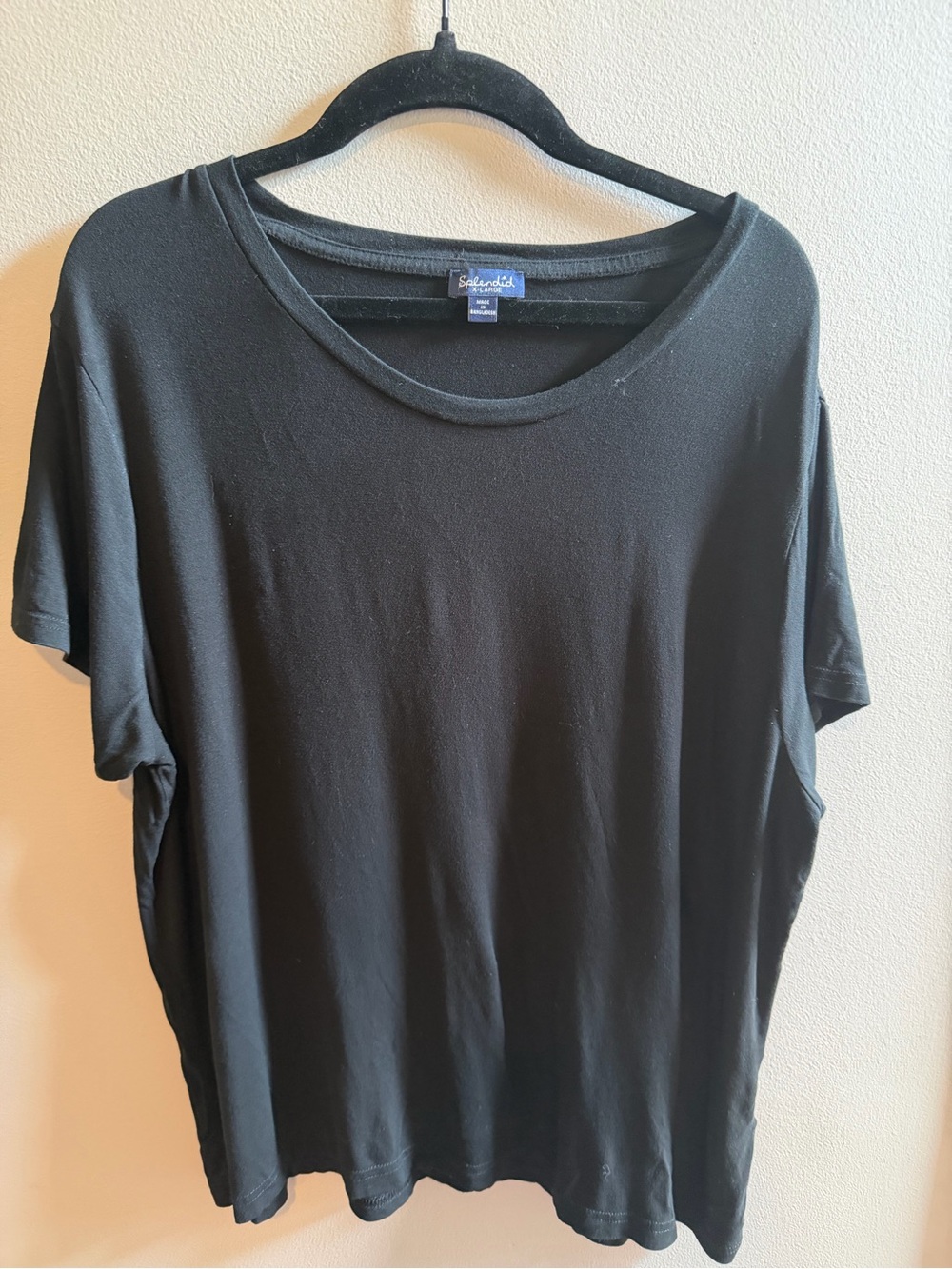 Splendid Black Short-Sleeve Scoop Neck Tee